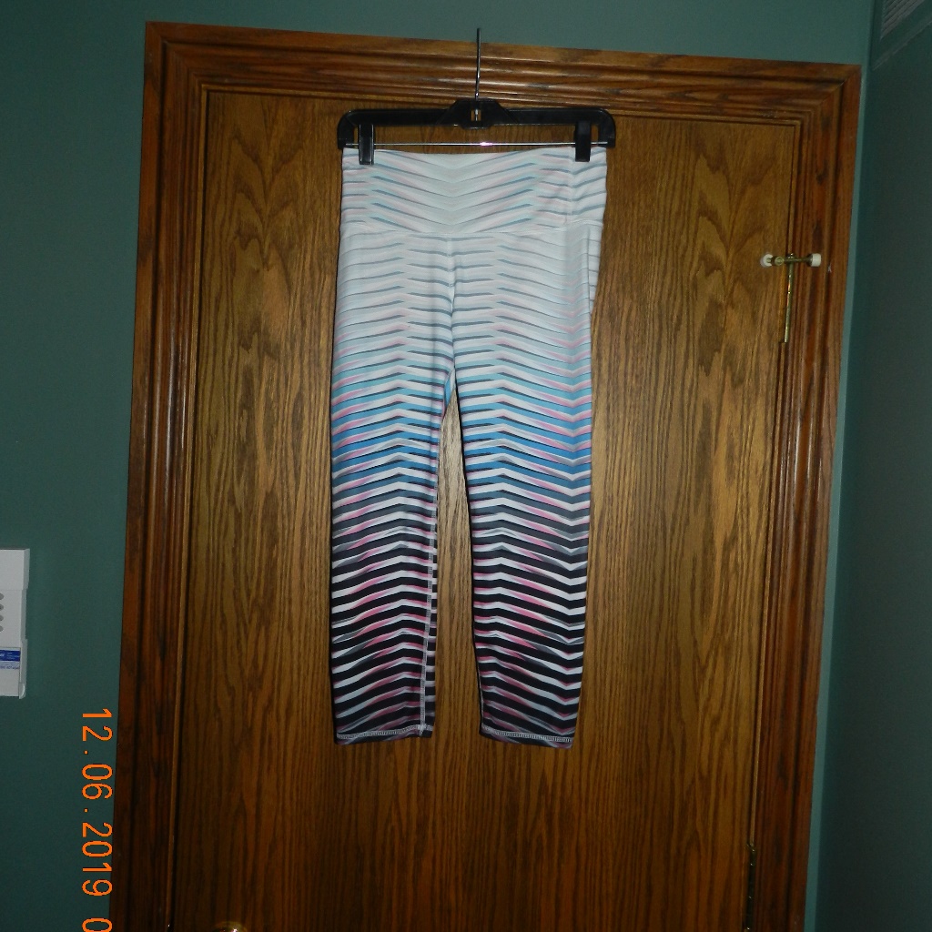 Athleta Multi Colored Stripped Crop Yoga Pants